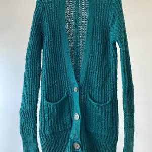 HOLLISTER Pocket Mid-length Cardigan Green Size M